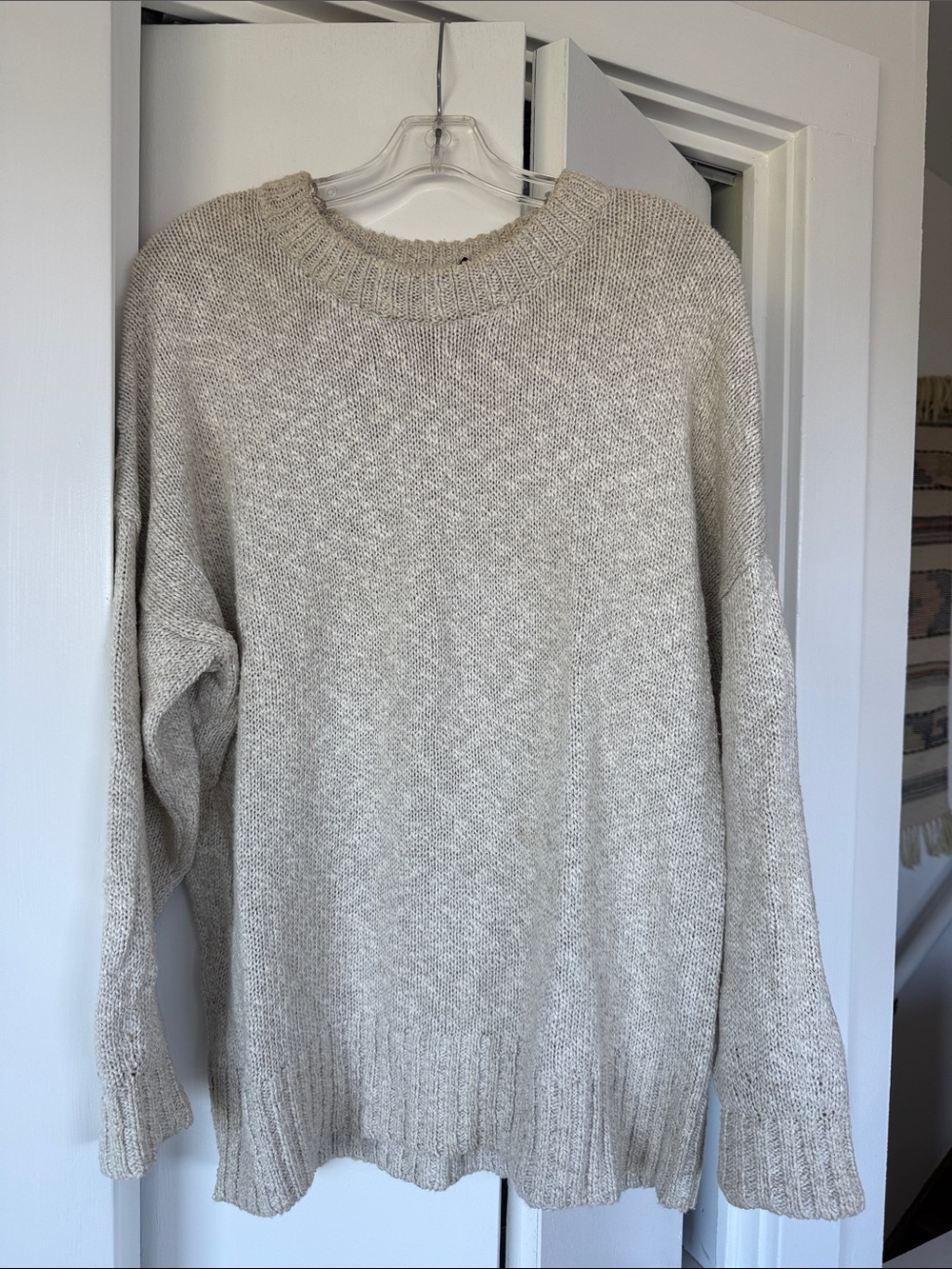 Jenni Kayne marbled oatmeal cotton/linen blend Sweater